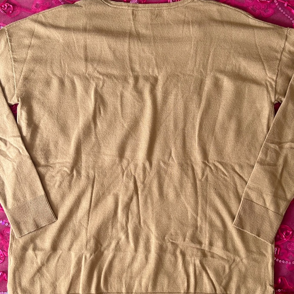 NWOT Prologue tan v neck sweater - Picture 2 of 7